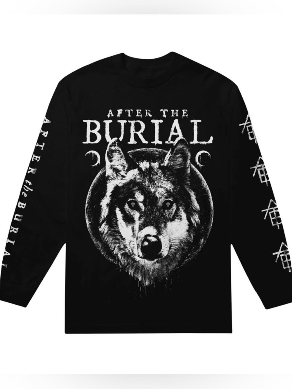 After The Burial Wolf Graphic Gildan Black Long Sleeve